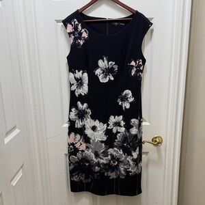 Chic Black Floral Midi Dress